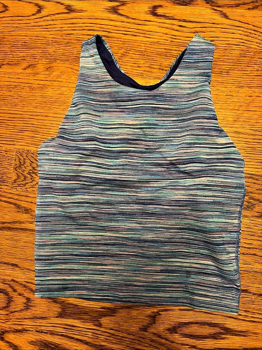 Athleta Girl Long Distance Bra Girls Size 7 Athletic Tank Bra Blue Green Like
